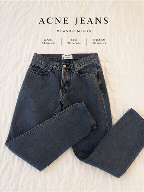 ACNE STUDIOS ROC APPEAL JEANS 29/32 CHARCOAL GREY STRAIGHT LEG PREMIUM DENIM